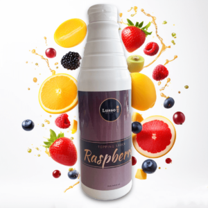 raspberry topping sauce waffles crepes